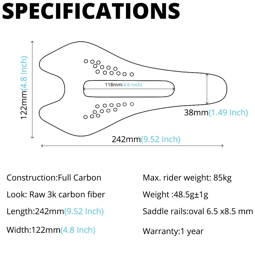 Selle Vélo Route ULLICYC Full Carbone