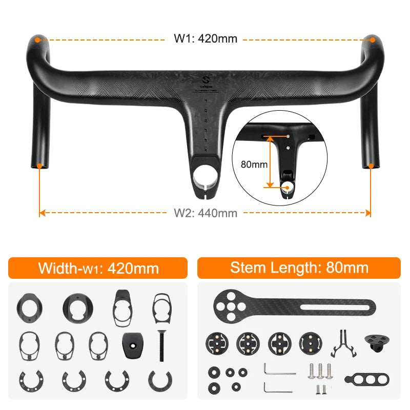 Combo cintre potence TOSEEK Carbon