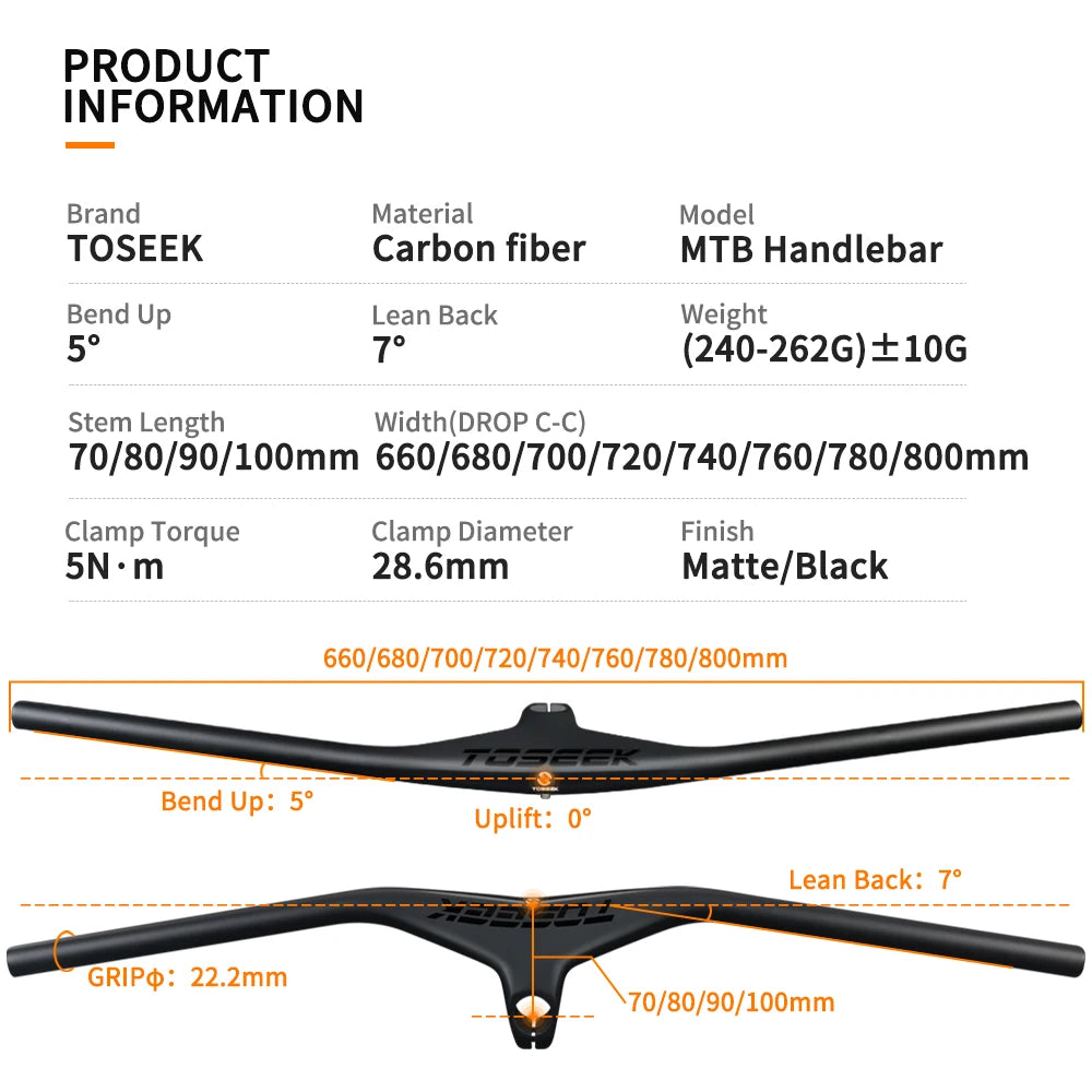 Cintre VTT Carbone TOSEEK T800